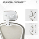 Vinsetto Mesh Office Chair with Headrest, 4D Lumbar Support, Flip-up Arm