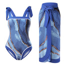 Tummy Control Swimsuit with Cover Up Skirt
