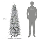 HOMCOM 6ft Flocked Pencil Christmas Tree with Auto Open, Steel Base