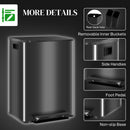 HOMCOM 2 x 30L Double Kitchen Bin, Pedal Bin with Soft-Close Lid, Black