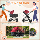 HOMCOM Baby Stroller - Pushchair - Pram - Red