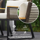 Outsunny 4 Seater Round Wicker Rope Garden Furniture Set with Cushions Grey