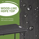 Outsunny Foldable Outdoor Dining Table for 4, Height Adjustable Steel Legs