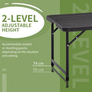 Outsunny Foldable Outdoor Dining Table for 4, Height Adjustable Steel Legs