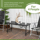 Outsunny Foldable Outdoor Dining Table for 4, Height Adjustable Steel Legs