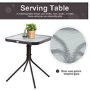 Outsunny Glider Rocking Chair & Table Set - Grey