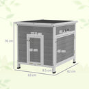 PawHut Wooden Duck House, Poultry Coop W/ Double Doors, Openable Roof, Grey
