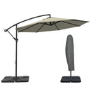 Outsunny 3(m) Banana Parasol Cantilever Umbrella Garden w/ Base Weights