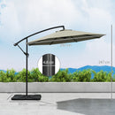 Outsunny 3(m) Banana Parasol Cantilever Umbrella Garden w/ Base Weights