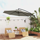 Outsunny 3(m) Banana Parasol Cantilever Umbrella Garden w/ Base Weights