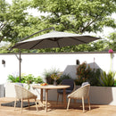 Outsunny 3(m) Banana Parasol Cantilever Umbrella Garden w/ Base Weights