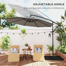 Outsunny 3(m) Banana Parasol Cantilever Umbrella Garden w/ Base Weights