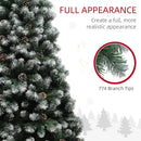 HOMCOM 6ft Artificial Pine Christmas Tree With Pinecones, Steel Base