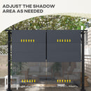 Outsunny 2Pcs Pergola Replacement Canopy, 4.9 x 1.2m, UV Protection, Dark Grey