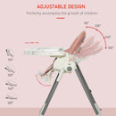 HOMCOM Babies Foldable PU Highchair Pink