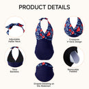 V-Neck One-Piece Swimsuit