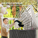 Outsunny 380L Garden Storage Box Waterproof Outdoor Storage Box Wood Effect