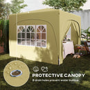 Outsunny 3 x 3(m) UPF50+ Pop Up Gazebo with Sides and Carry Bag
