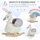 HOMCOM Children's Rocking Swan -White/Grey