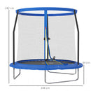 SPORTNOW Outdoor Trampoline with Safety Enclosure Net, Blue