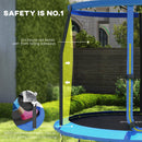 SPORTNOW Outdoor Trampoline with Safety Enclosure Net, Blue