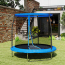 SPORTNOW Outdoor Trampoline with Safety Enclosure Net, Blue