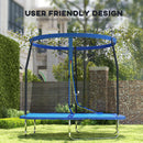 SPORTNOW Outdoor Trampoline with Safety Enclosure Net, Blue