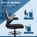 Vinsetto Draughtsman Chair Tall Office Chair W/ Adjustable Footrest, Dark Grey