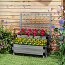 Outsunny 2-Tier Wooden Raised Bed with Trellis, Elevated Garden Planter