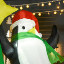 HOMCOM 2.43m Inflatable Christmas Tree & Santa Decoration w/ Flashing LED Lights