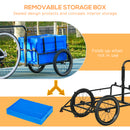 HOMCOM Bicycle Trailer with Foldable Storage Box and Pneumatic Tyres, Blue
