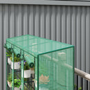 Outsunny 3 Tier Lean-to Mini Greenhouse with PE Cover, Green