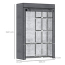 HOMCOM Fabric Wardrobe w/ Shelves Hanging Rail Foldable Closets