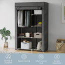 HOMCOM Fabric Wardrobe w/ Shelves Hanging Rail Foldable Closets