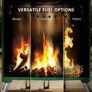 Outsunny Stainless Steel Smokeless Wood Burning Firepit Garden Fire Pit