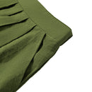 High Waist A-line Midi Skirt With Elastic Waistband And Pockets - Green