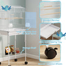 PawHut Bird Cage For Budgie Finch Canary Parakeet W/ Stand Tray White