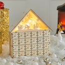 Livingandhome Wooden Christmas Advent Calendar with LED Light