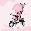 HOMCOM 6 In 1 Kids Trike, Stroller With Parent Handle