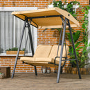 Outsunny 2 Seater Garden Outdoor Swing Chair Hammock W/ Adjustable Canopy