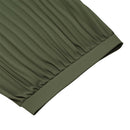 Casual High-Waisted A-Line Pleated Skirt - Green