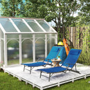 Outsunny Set of 2 Garden Sun Loungers, Folding Chaise Lounge Chairs, Grey