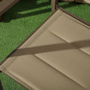 Outsunny 2 PCs Dining Chairs, Stackable Design Aluminium Outdoor Armchairs Khaki