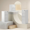 HOMCOM 4 Drawer Filing Cabinet Steel File Cabinet for A4 Letter Size White