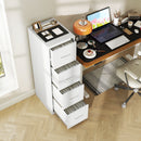 HOMCOM 4 Drawer Filing Cabinet Steel File Cabinet for A4 Letter Size White