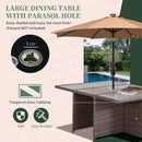 Outsunny Rattan Dining Set 10 Seater - Brown