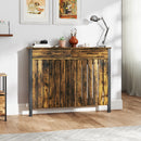 HOMCOM Large Radiator Cover with Drawers and Vertical Slats 119 x 19 x 93cm