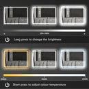 HOMCOM Bathroom Mirror With Bluetooth Lights Demister Pad