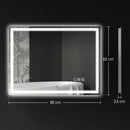 HOMCOM Bathroom Mirror With Bluetooth Lights Demister Pad