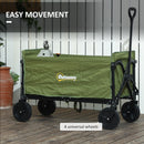 Outsunny 120L Folding Collapsible Wagon with Adjustable Handle, Grey